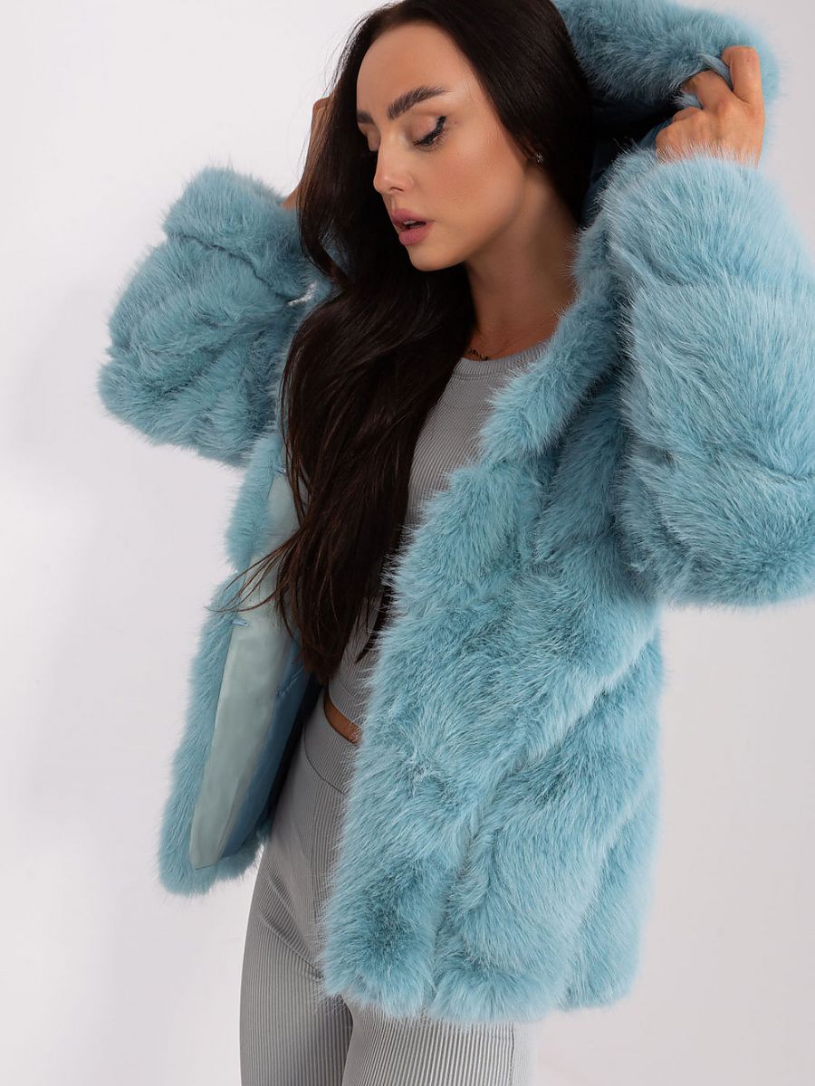 Fur Hooded Jacket with Practical Pockets and Lining