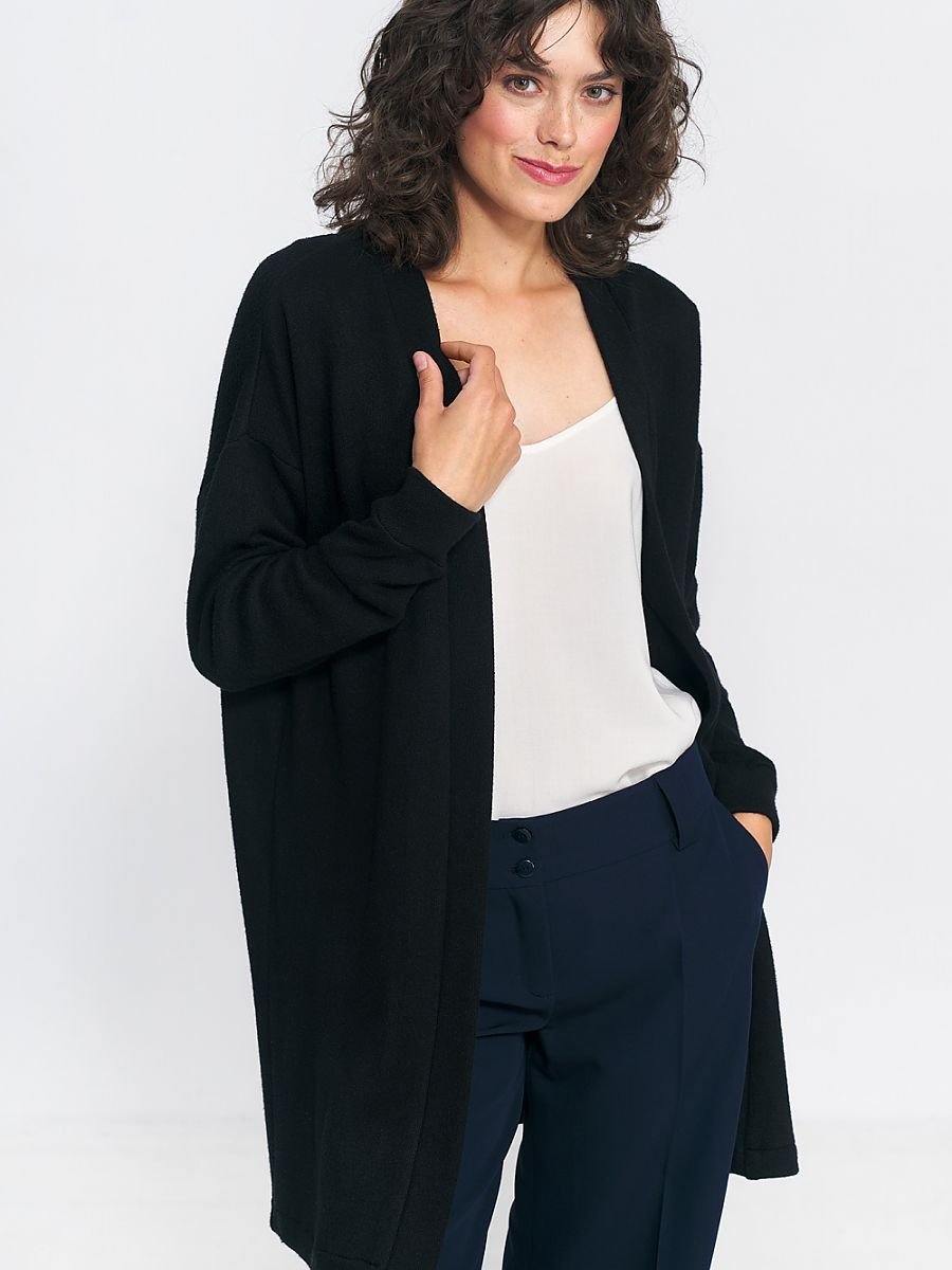 Cozy Black Knit Cardigan with Endless Styling Options