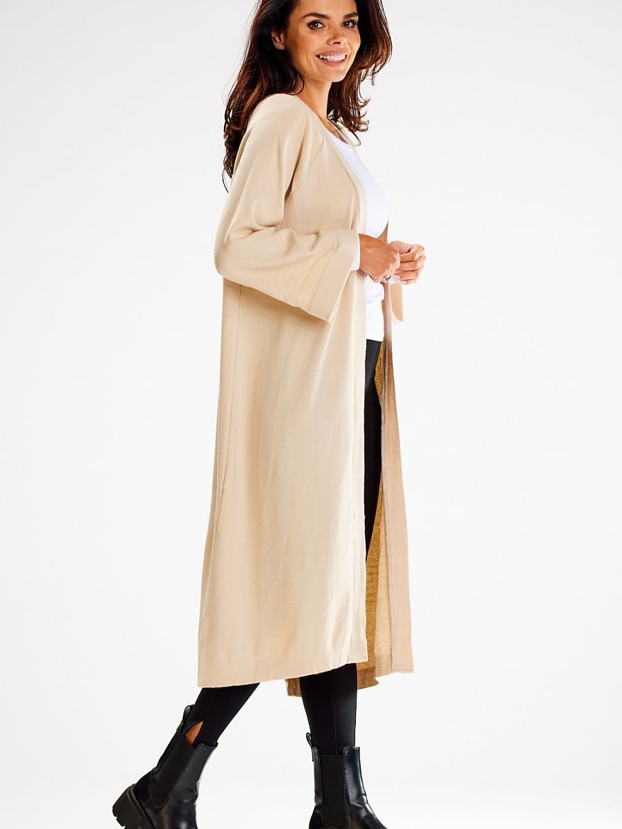 Chic Tie Belt Long Cardigan